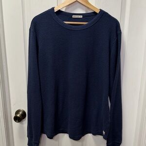 Marine Layer Waffle Knit Thermal Crewneck Navy Men’s M / L Supima Cotton Modal